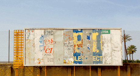 Dilapidated billboard, Tarifa, Spain